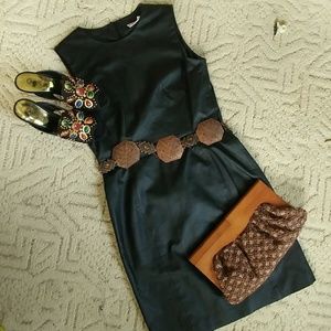 Real Leather LBD - perfect jewelneck sheath